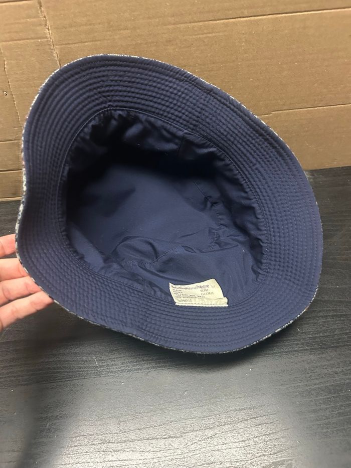 Bob vintage homme en laine et coton réversible - Bleu et Gris - T. 57 - photo numéro 5