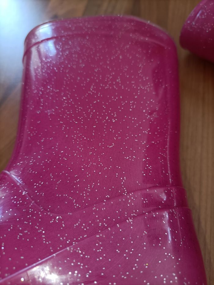 Bottes de pluie roses pailletées 25-26 - photo numéro 6