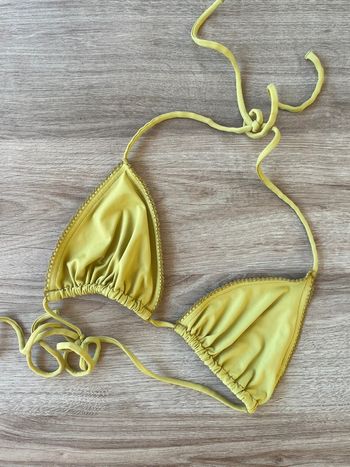 Haut maillot de bain jaune moutarde