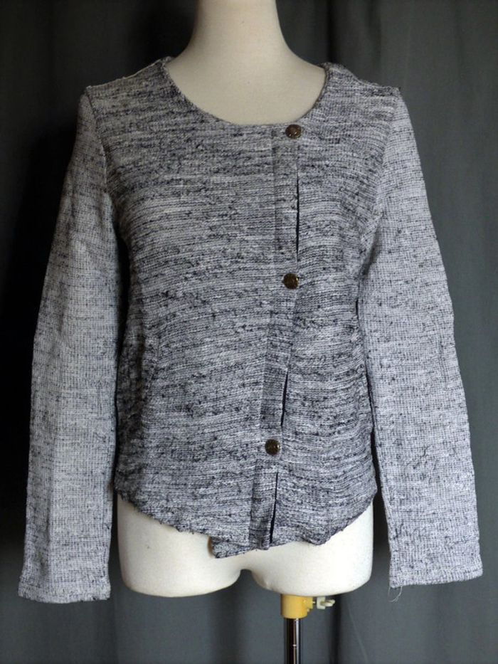 Veste chinée blanche et noire Zara