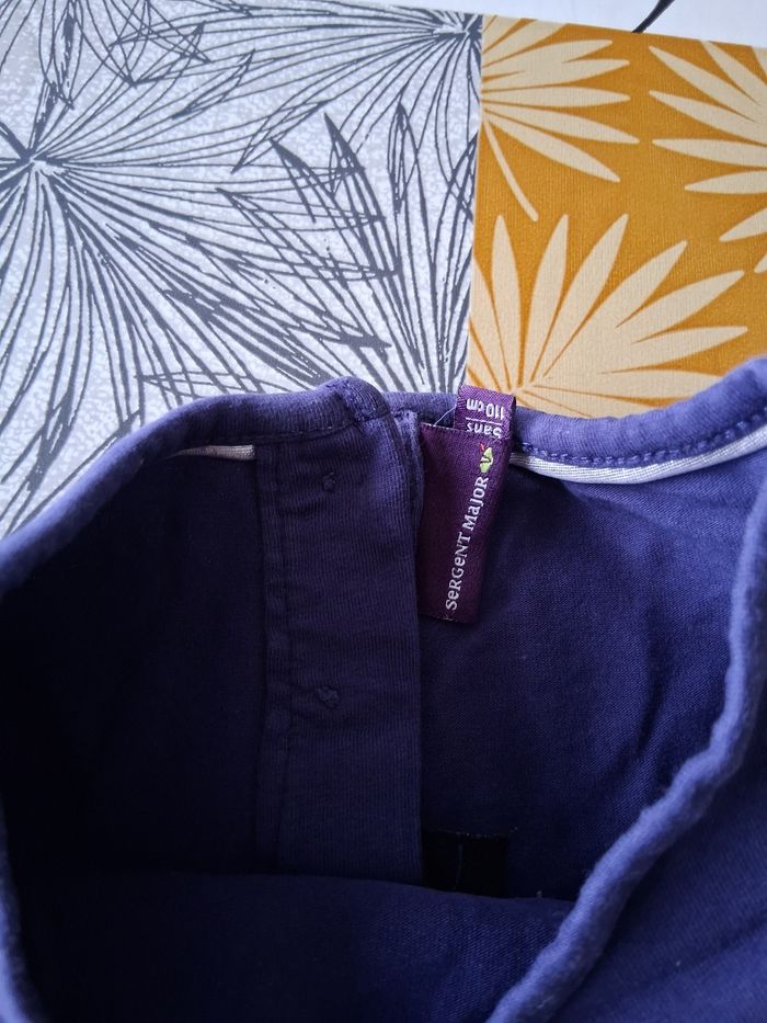 T-shirt fille manches longues bleu marine 5 ans - photo numéro 6