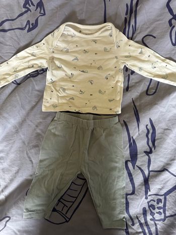 Ensemble bleu et blanc taille 3 mois