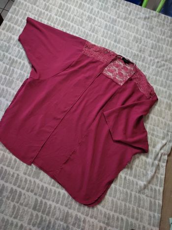Blouse chemise chemisier large ample bordeaux dentelle Jennyfer taille xs 34