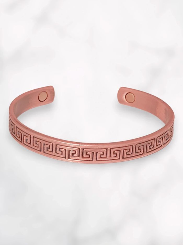 Bracelet jonc cuivre motif grec