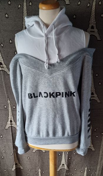 Sweat à capuche BlackPink taille XL épaules dénudée