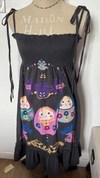 Robe bustier noire élastique poupée Russes taille 38