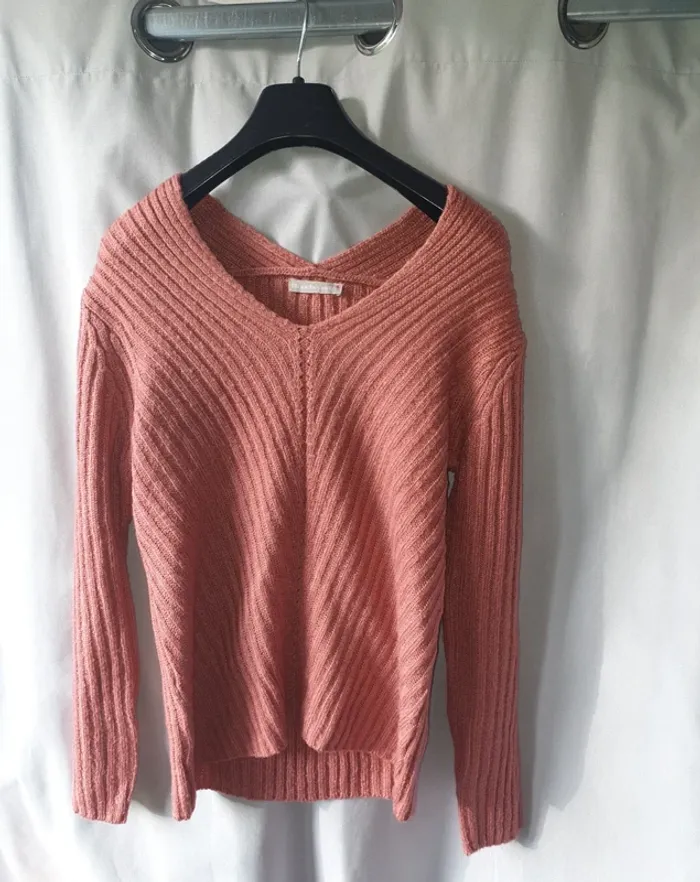 Pull en maille rose brique