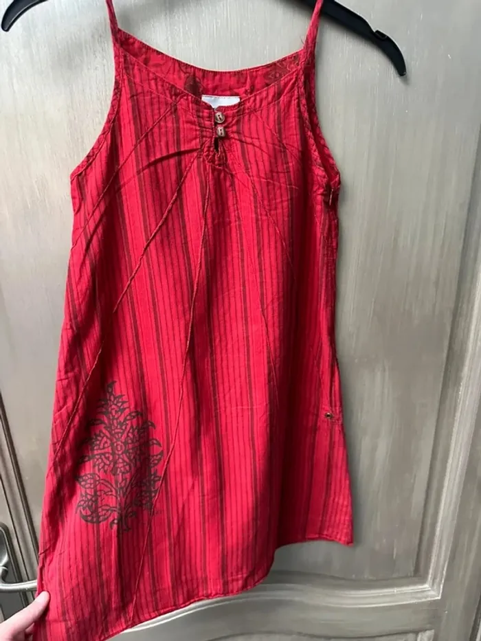 Robe sans manche IKKS fille rouge 8 ans - photo numéro 5