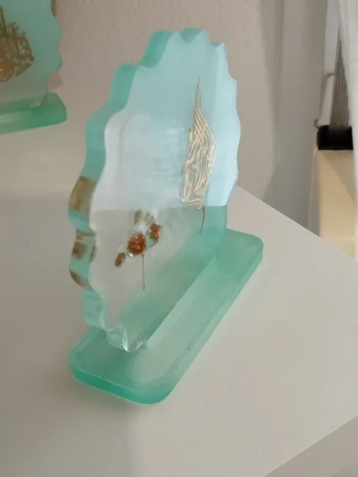 idée cadeau ornement bureau coiffeuse couvre tasse en résine et plantes naturelles abr010 - photo numéro 6