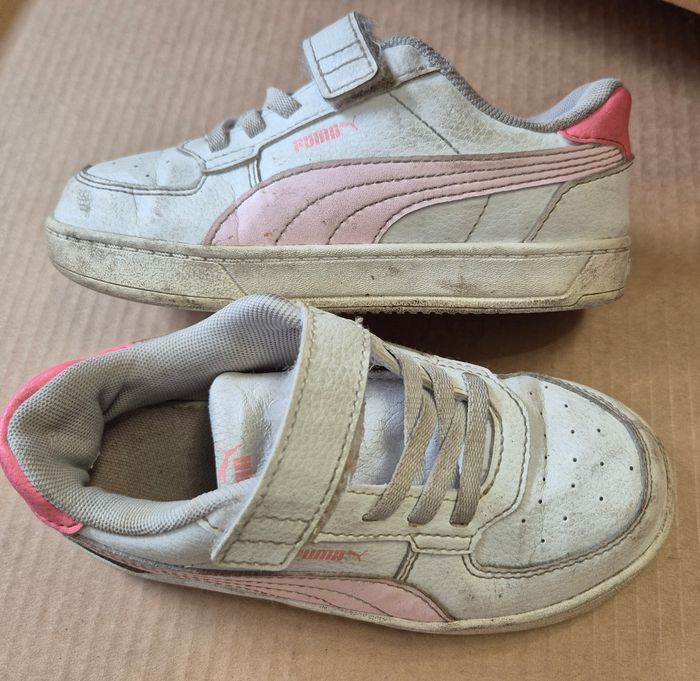 Basket Puma pointure 27 blanche et rose - photo numéro 2