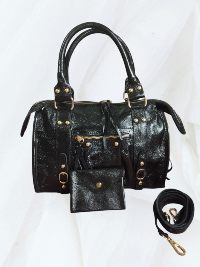 Sac bowling cuir taille standard noir irisé - photo numéro 4