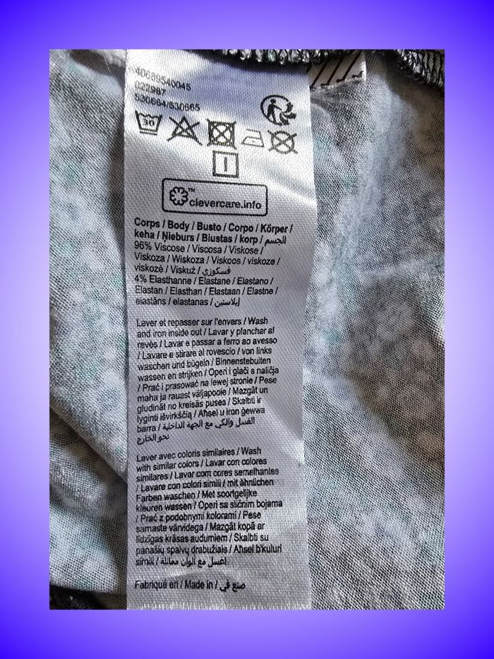 Crop Top Lulu Castagnette – Imprimé Fleuri / Liberty – Encolure Dégagée – Noir & Violet – Taille 42 XL – Très Bon État - photo numéro 6