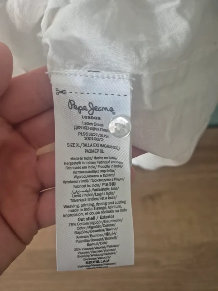 Robe blanche a longues manches pépé jeans taille 42 - photo numéro 11