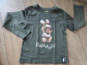 T.shirt manches longues kaki Lapins crétins 6 ans