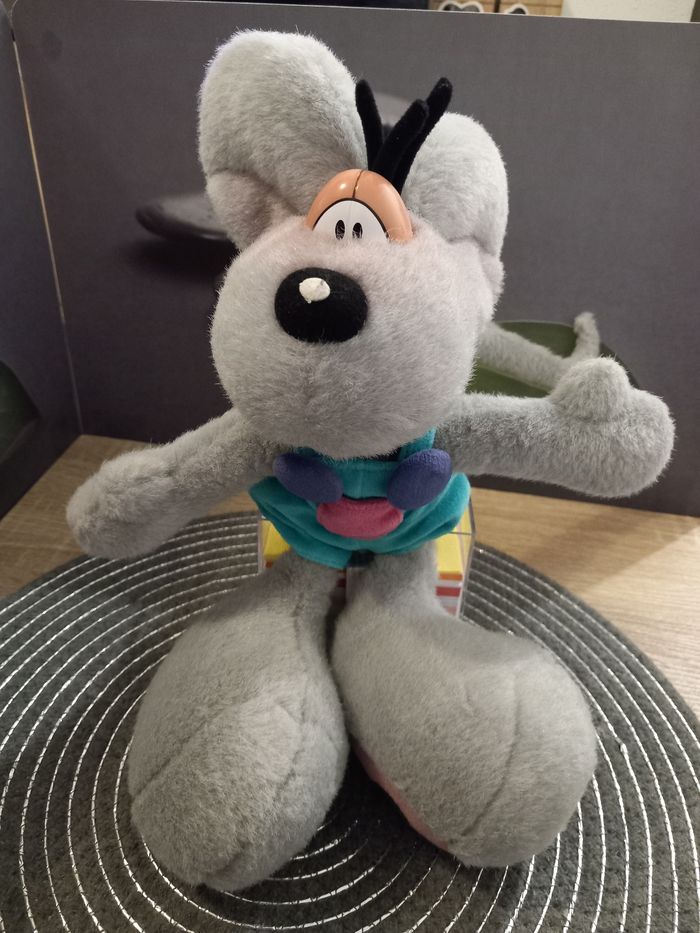 2 peluches diddl grise 32cm - photo numéro 7