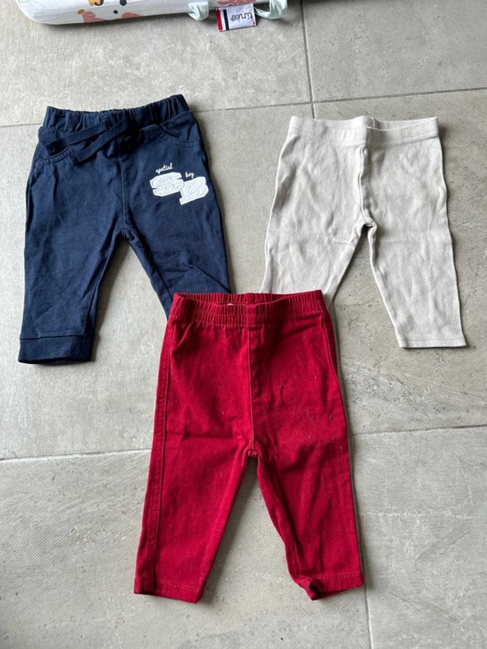 Lot 3 pantalons bébé 6 mois