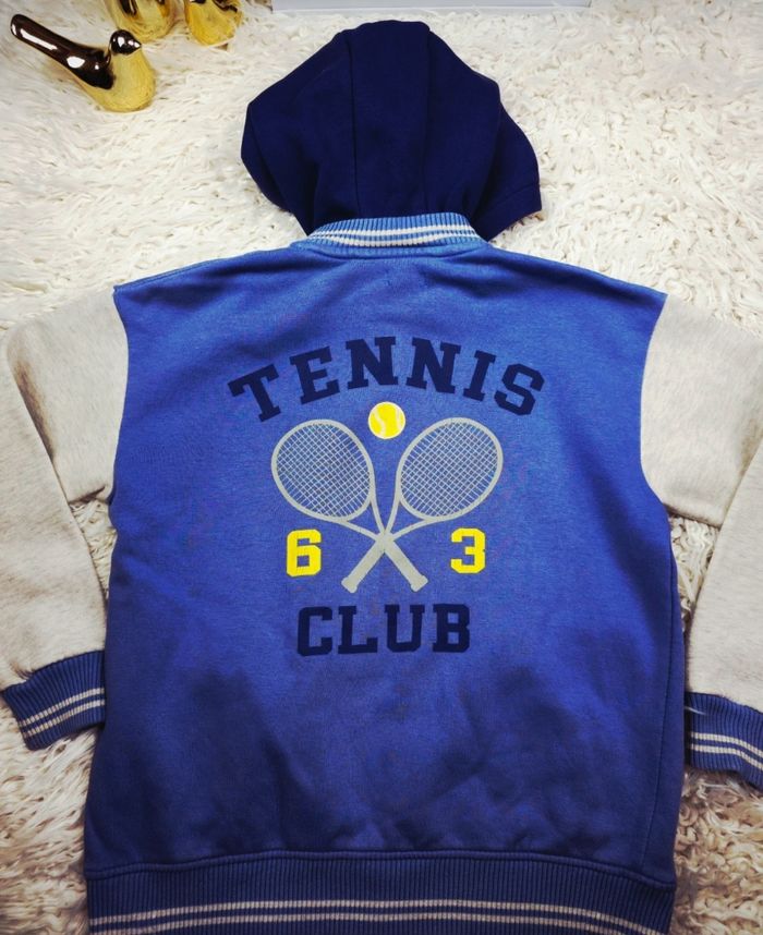 Teddy molletonné à capuche bleu gris et marine Garçon taille 10 ans marque Vertbaudet 🎸 - photo numéro 8