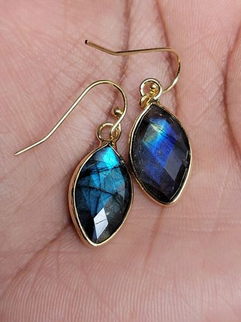 Boucle d'oreilles labradorite