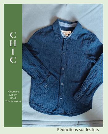 ✨ Chemise Gaze de Coton Marine - H&M ✨
