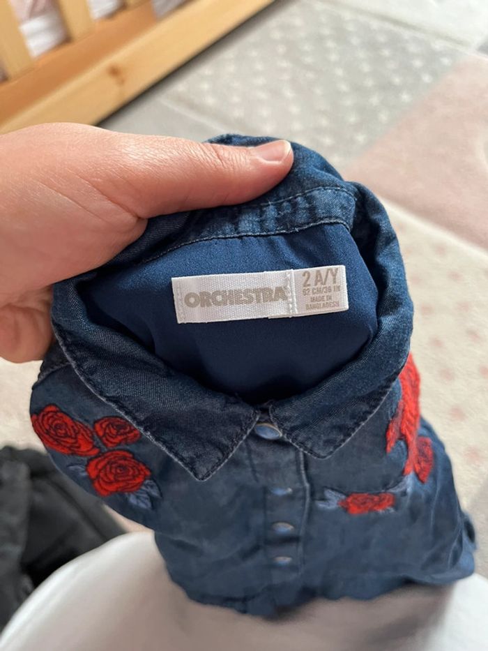 Robe en jean à fleurs Orchestra 2 ans - photo numéro 3