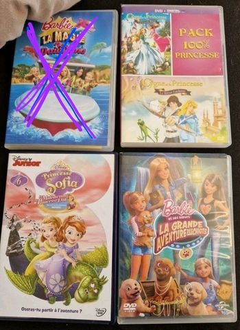 Lot de 3  DVD enfant / barbie / princesse ☆
