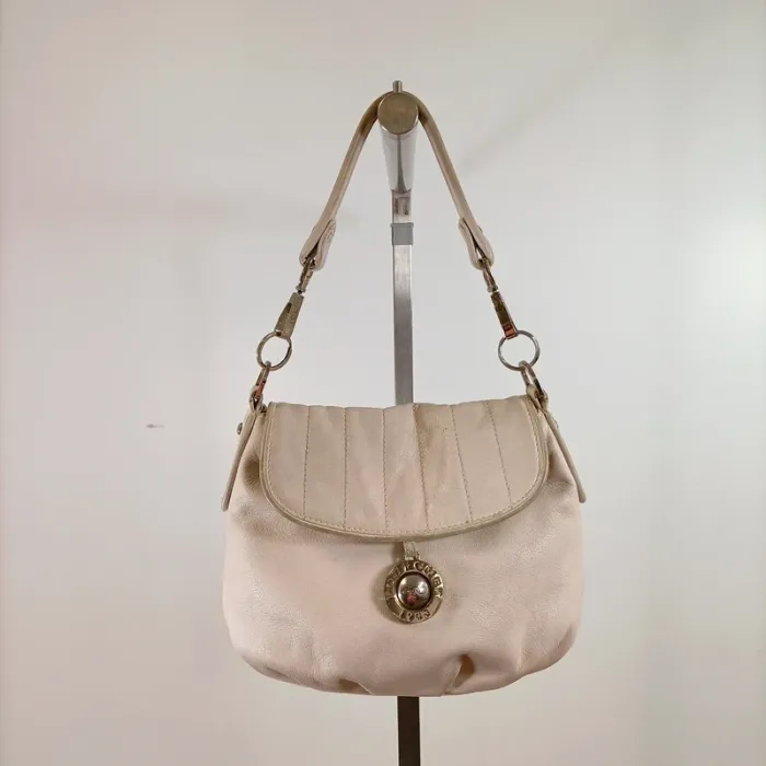 Sac épaule beige cuir souple détails métal style casual chic poche zippée S044 - photo numéro 2