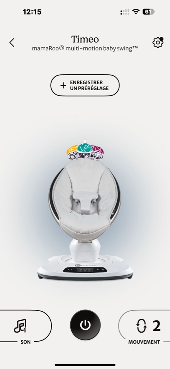 Balancelle 4.0 Mamaroo 4moms tbe connecte - photo numéro 2
