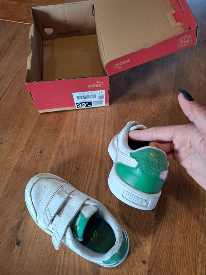 Basket puma taille 32 blanc et vert fille ou garçon mixte - photo numéro 11