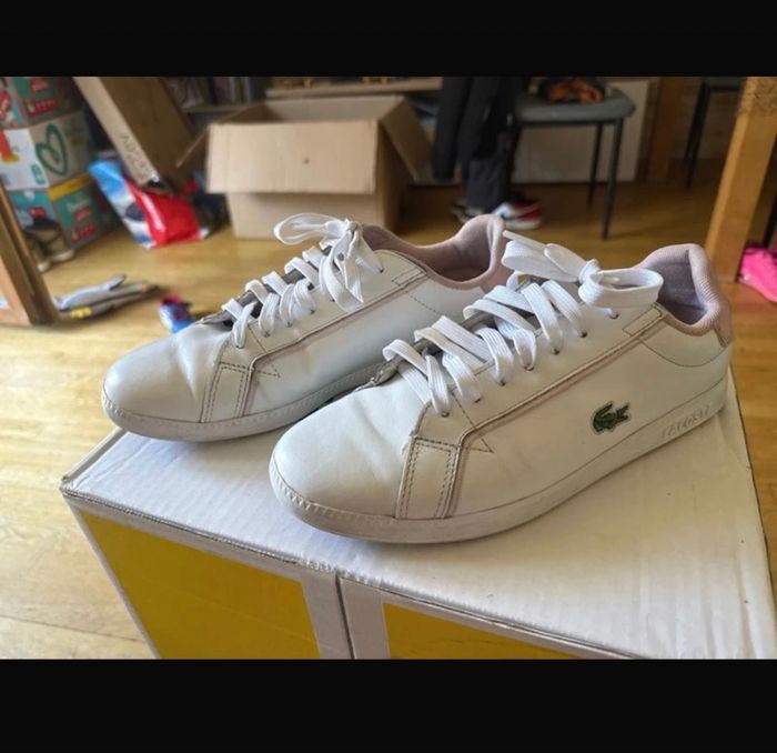 Chaussures basket Femme, Lacoste, blanc et rose