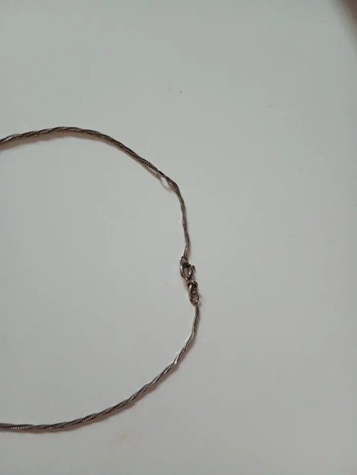 Chaîne de cheville torsadée argent - photo numéro 3
