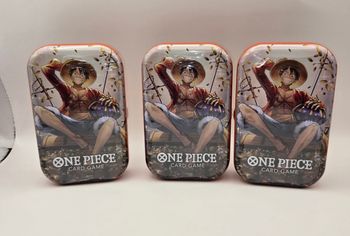 Lot de 3 Mini Tins One Piece Card Game Illustration Monkey D. Luffy (Contenu OP13)