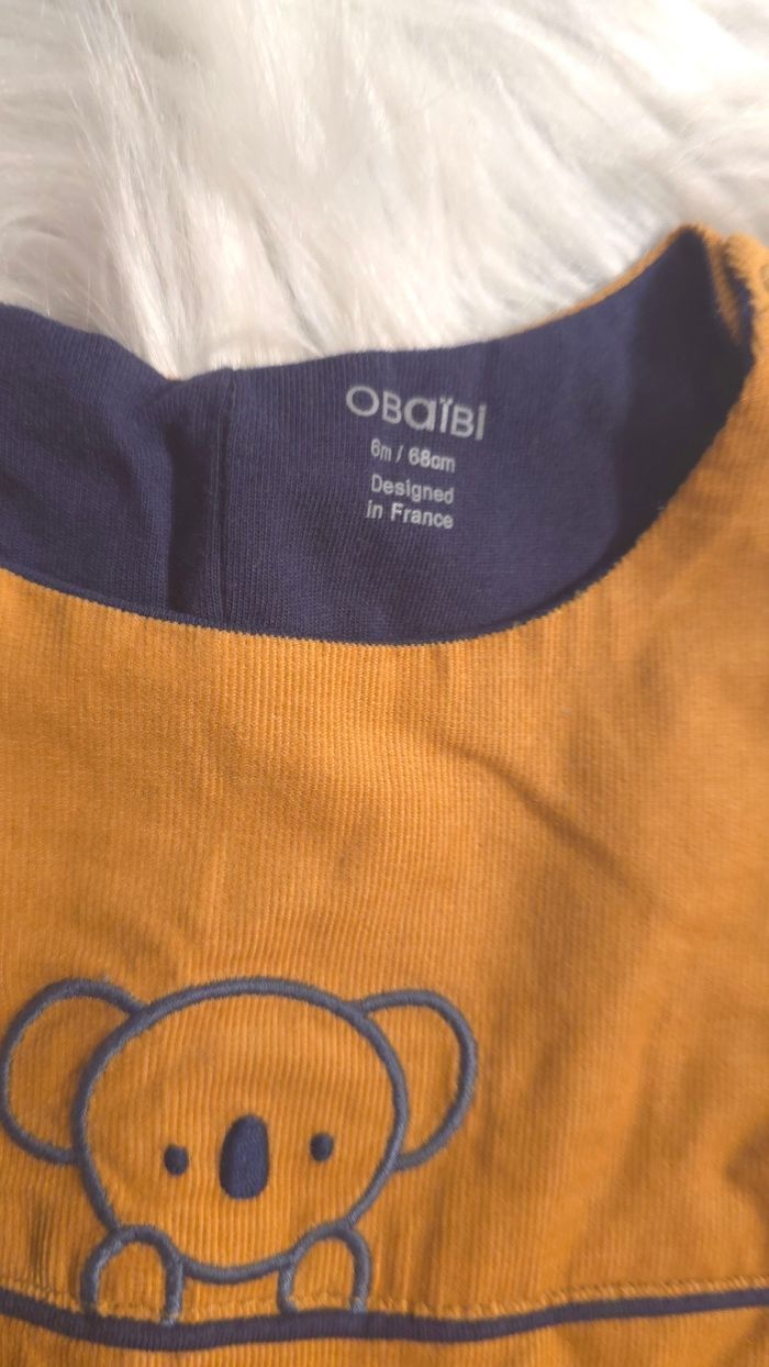 (Neuve non portée) 🏷🥰😍 superbe combinaison velours 6mois garçon 😍🥰 - photo numéro 4