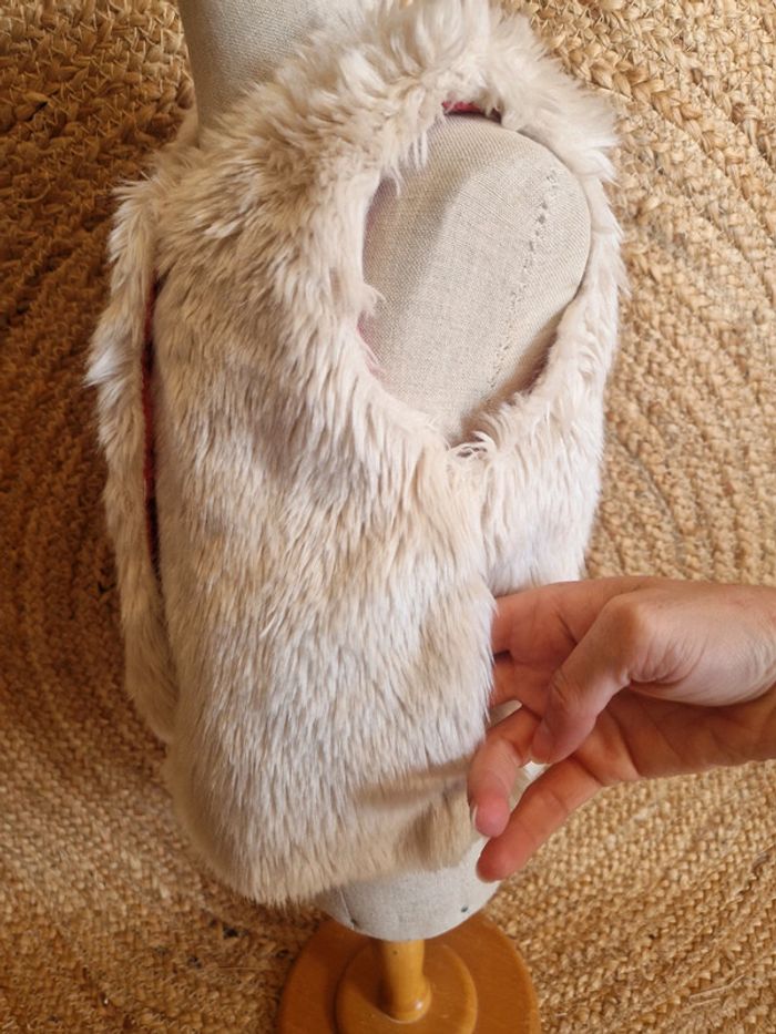 Gilet sans manche fausse fourrure beige fille sergent major 2 ans 92cm - photo numéro 3