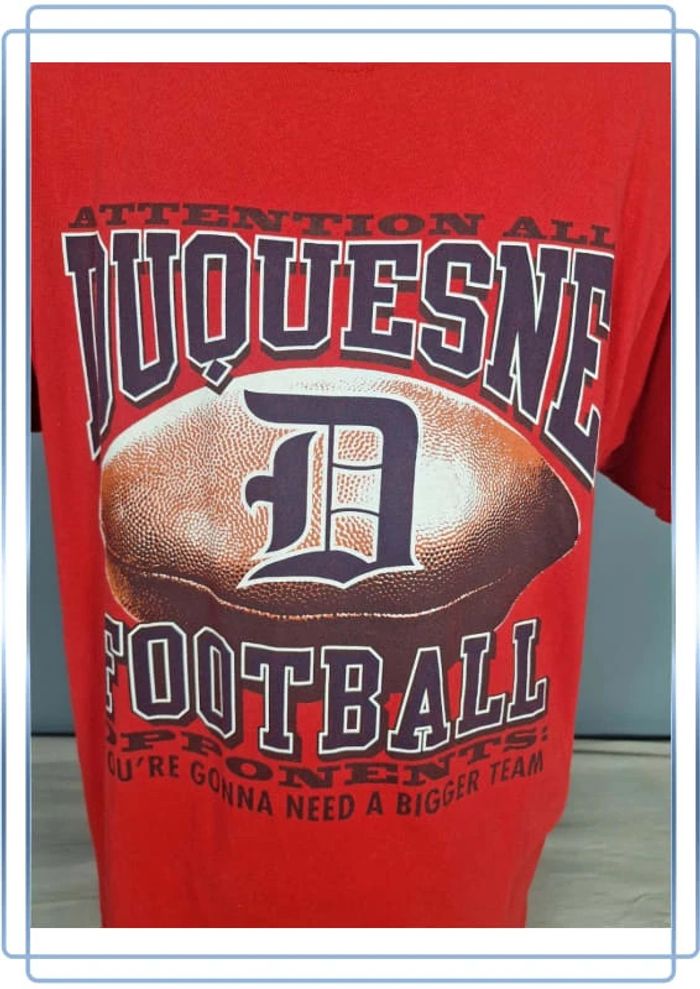 tee shirt homme rouge taille L / duquesne football (451) - photo numéro 3
