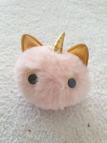 Porte cles rose licorne doré