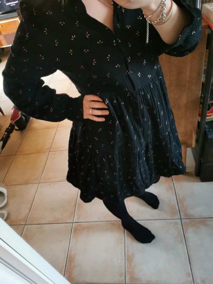 Robe baybdoll noir et doré - photo numéro 5