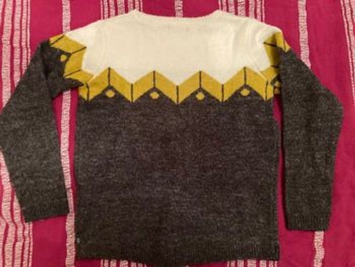 Pull gris et moutarde okaidi - photo numéro 4