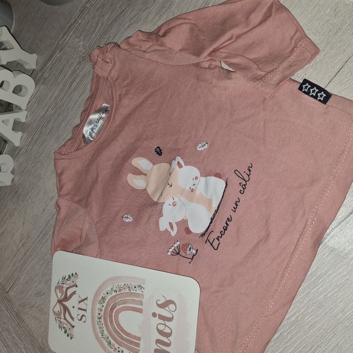 T-shirt manches longues 6 mois rose