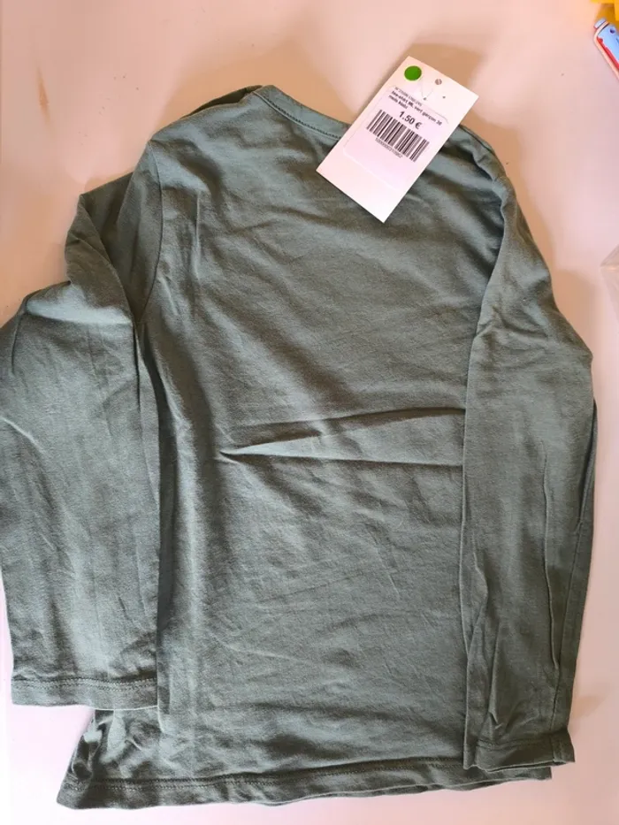 310962 tee-shirt ML vert garçon 36 mois kiabi - photo numéro 2