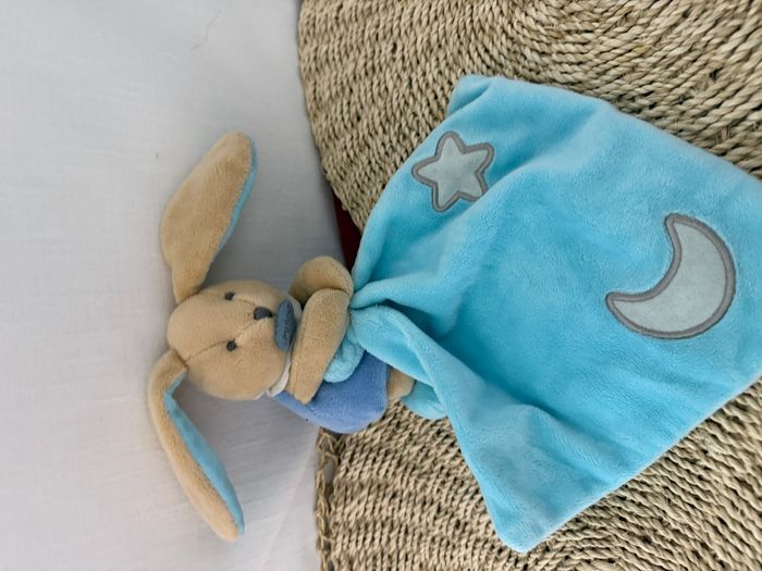Doudou Lapin Babynat Baby Nat' - Collection Luminescent - Bleu - photo numéro 3