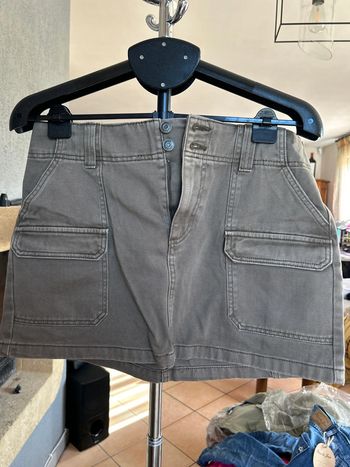 Jupe cargo en jean kaki