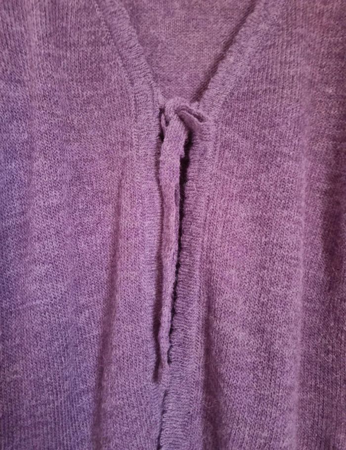 Gilet laine violet manches longues - photo numéro 4
