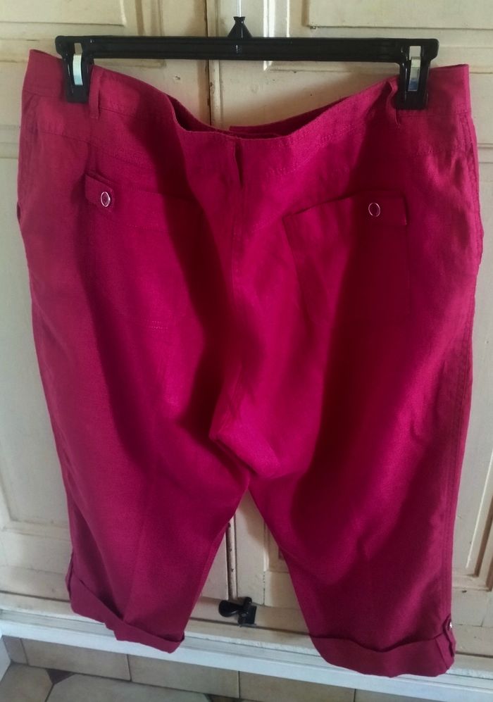 Pantacourt fushia femme/ taille 48 / tres bon état - photo numéro 2