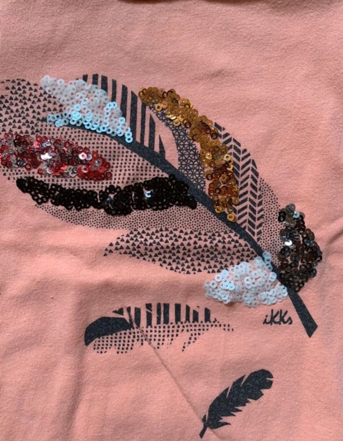 T-shirt plumes IKKS 18 mois - photo numéro 3
