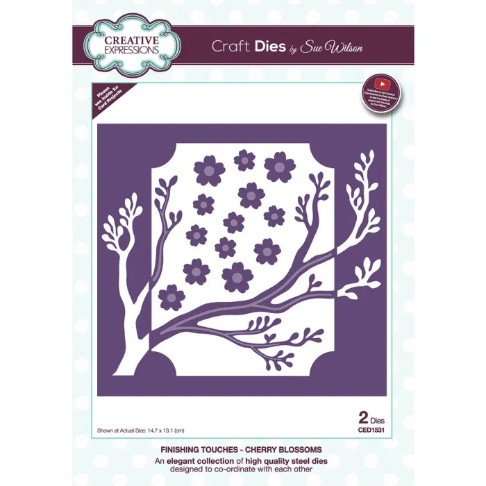 x2 Matrices de Découpe Creative Expressions – Finishing Touches Cherry Blossoms Neuf