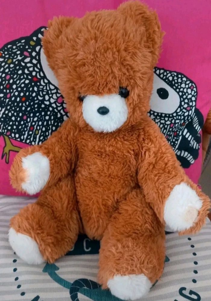 Peluche ours assis boulgom marron 38 cm - photo numéro 2