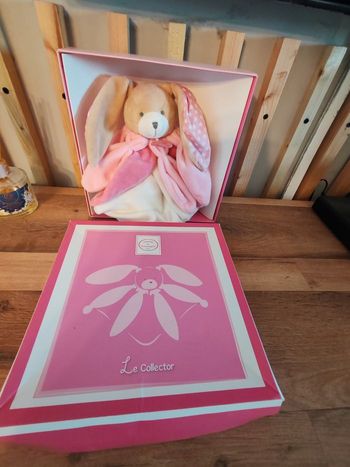 Lapin doudou et compagnie collector rose et blanc