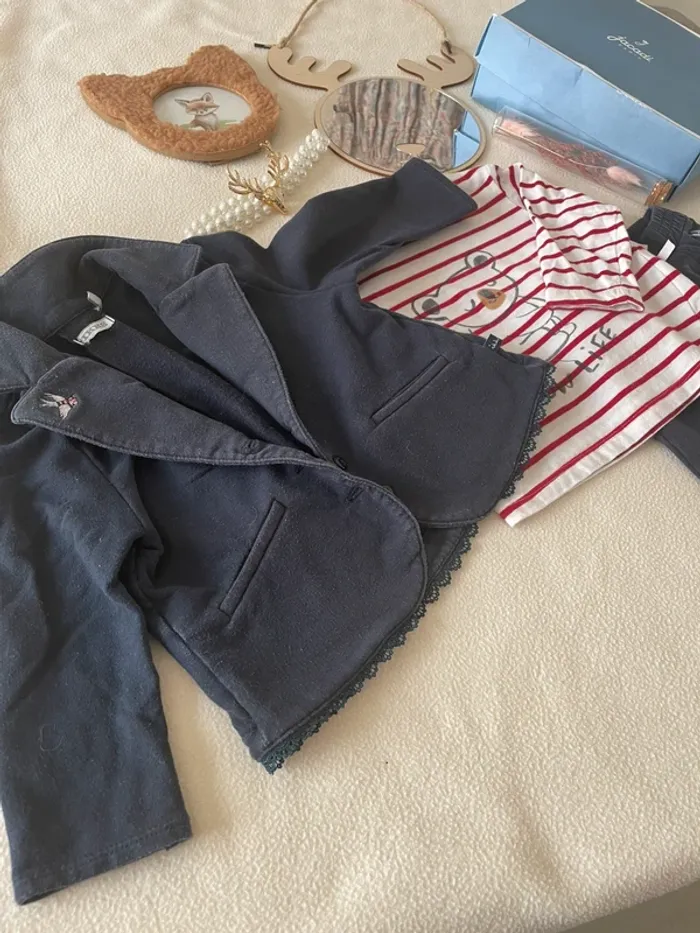 🧢 Ensemble IKKS 18 mois – Style rock et raffiné pour mini aventurière🧢 - photo numéro 2