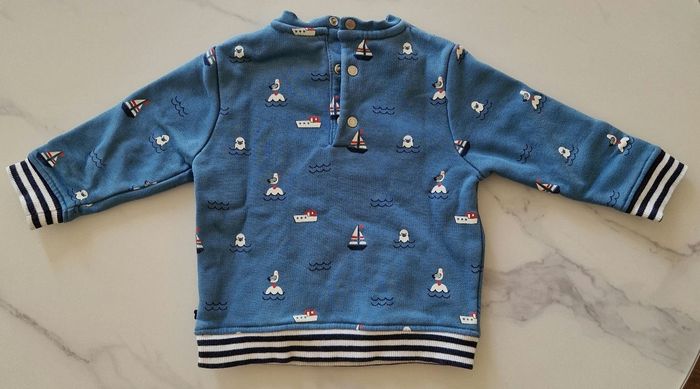 Pull bleu "mer" Obaïbi 9 mois - photo numéro 3