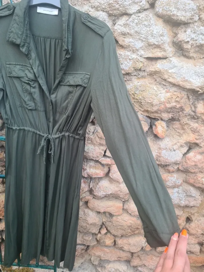 Robe chemise kaki taille 38 Promod - photo numéro 3